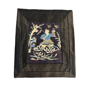 Vintage Japanese Chinese‎ Asian Needlepoint Stitch Panel 5.25" X 6"